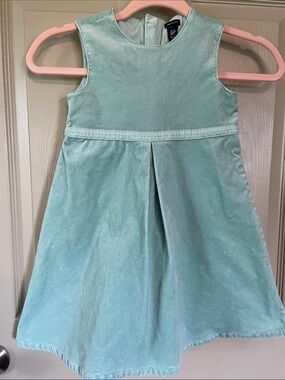 Baby Gap Mint Velvet Dress with Empire Waist